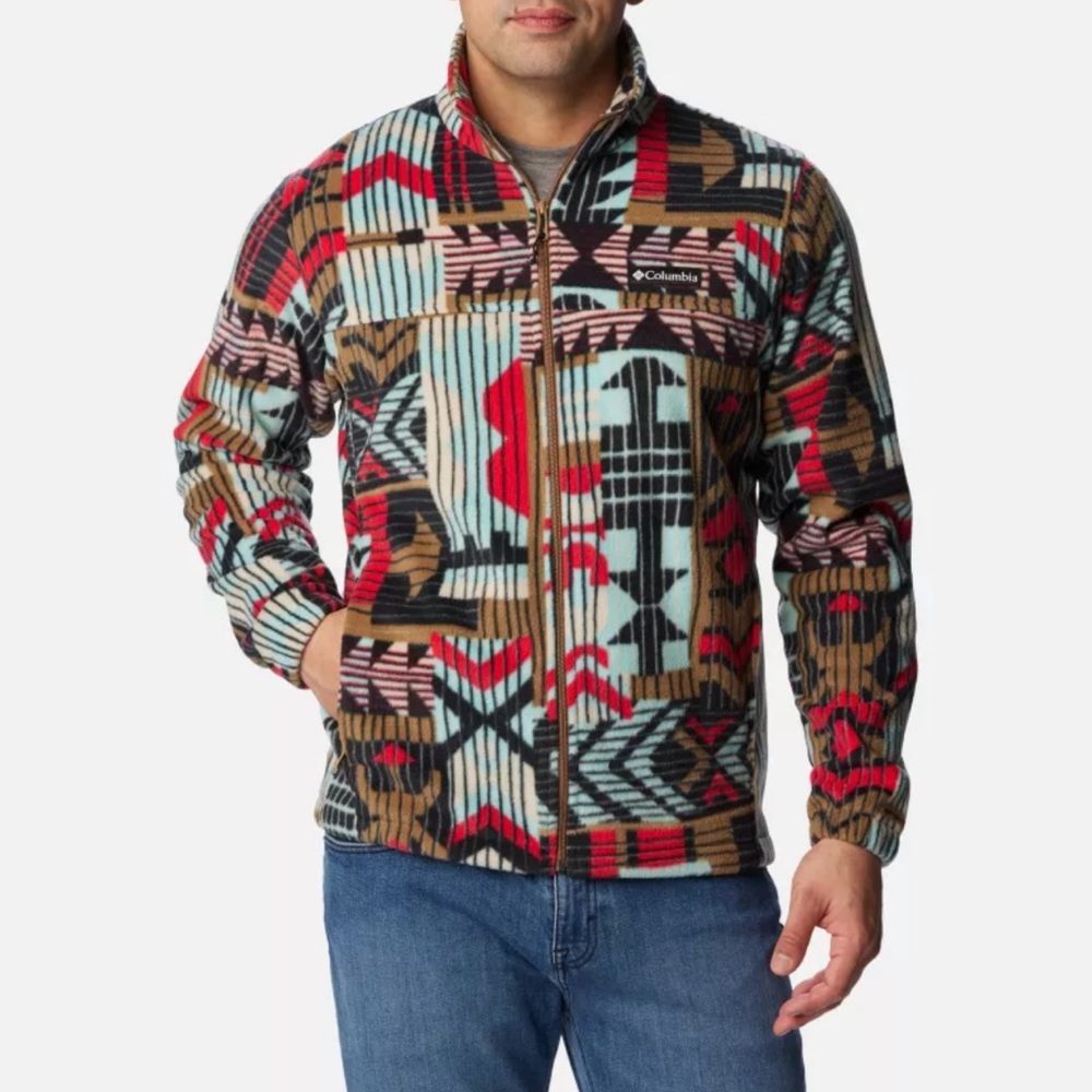 Columbia Women's /Mens Multicolor Navajo Southwestern Fleece Jacket L - Picture 2 of 2